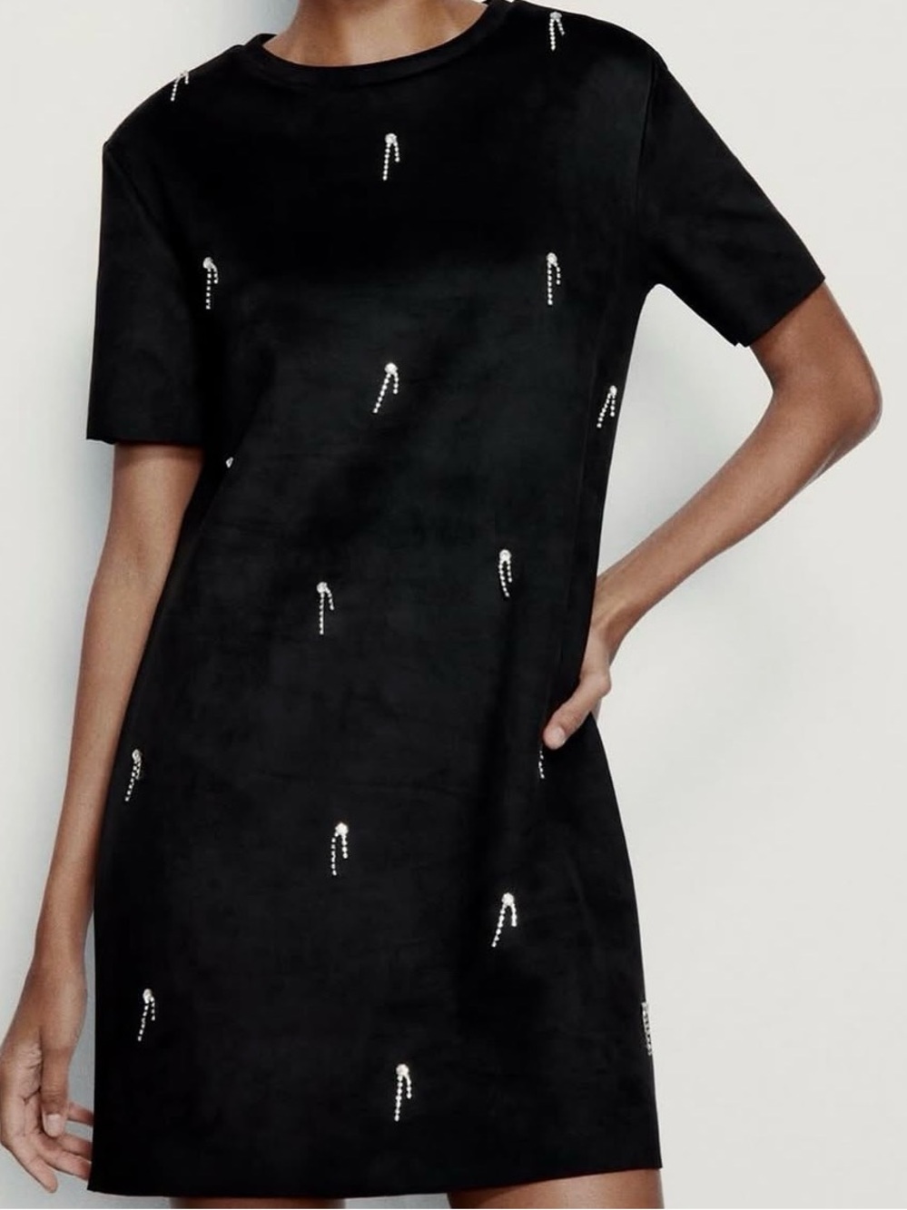 Zara faux suede dress with rhinestones S